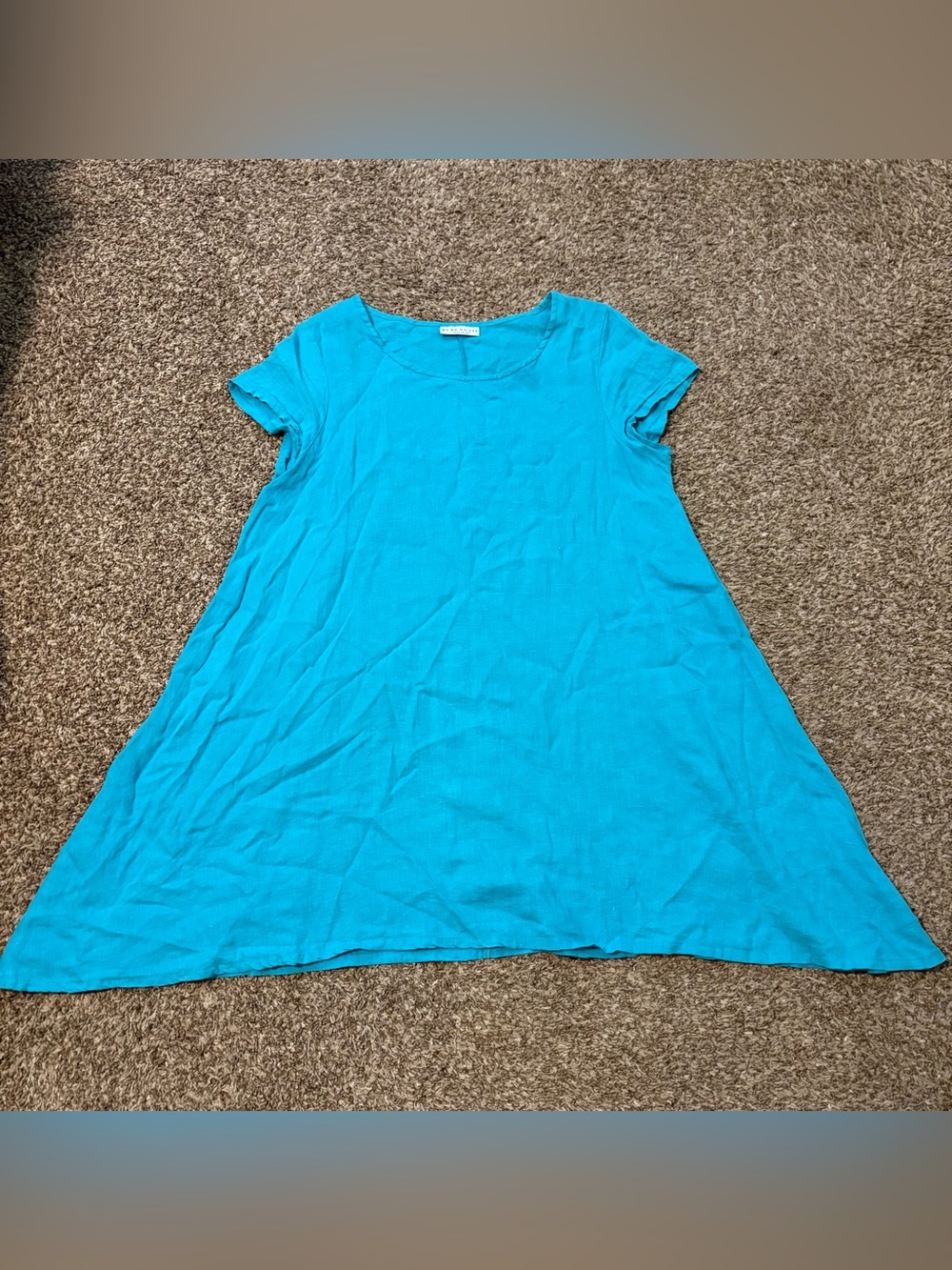 3649 Bryn Walker Teal Lagonlook Dress 100% Linen Size M